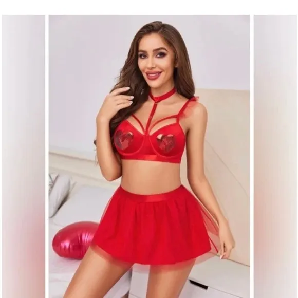 0368 Lingerie for Women Underwire Bra and TUTU Skirt
