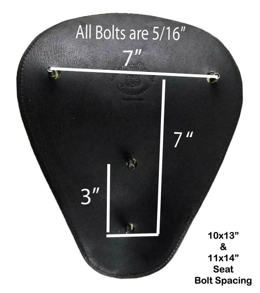 11x14 Black Copper Tooled Leather Spring Seat Chopper Bobber Harley Sportster