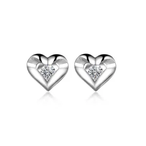 18k Gold Heart Earring