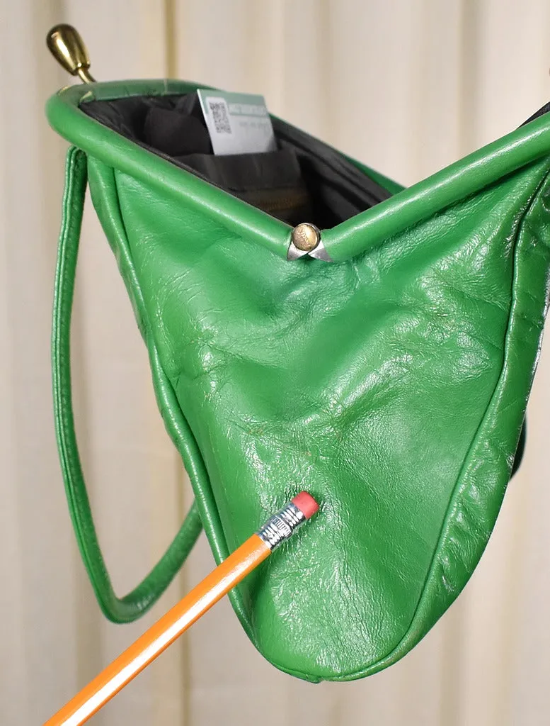 1950s Vintage Funky Kelly Green Handbag