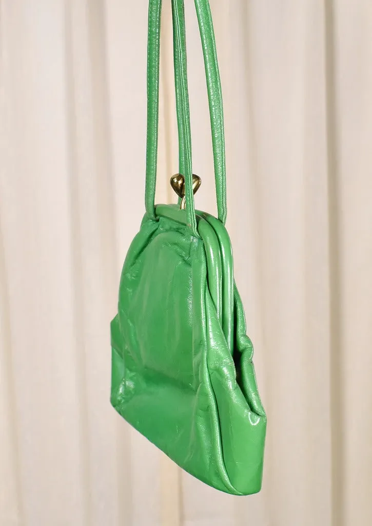 1950s Vintage Funky Kelly Green Handbag