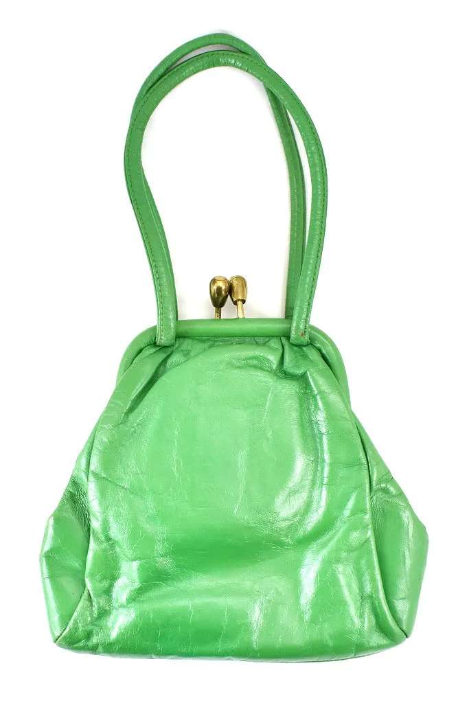 1950s Vintage Funky Kelly Green Handbag