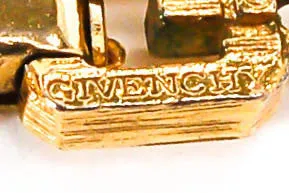 1970's Gold and Black Logo Necklace by Givenchy