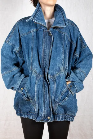 1980s Zip Up Denim Jacket