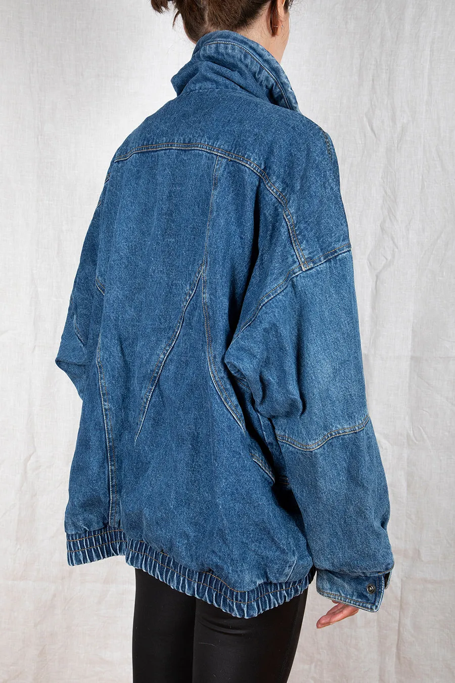 1980s Zip Up Denim Jacket