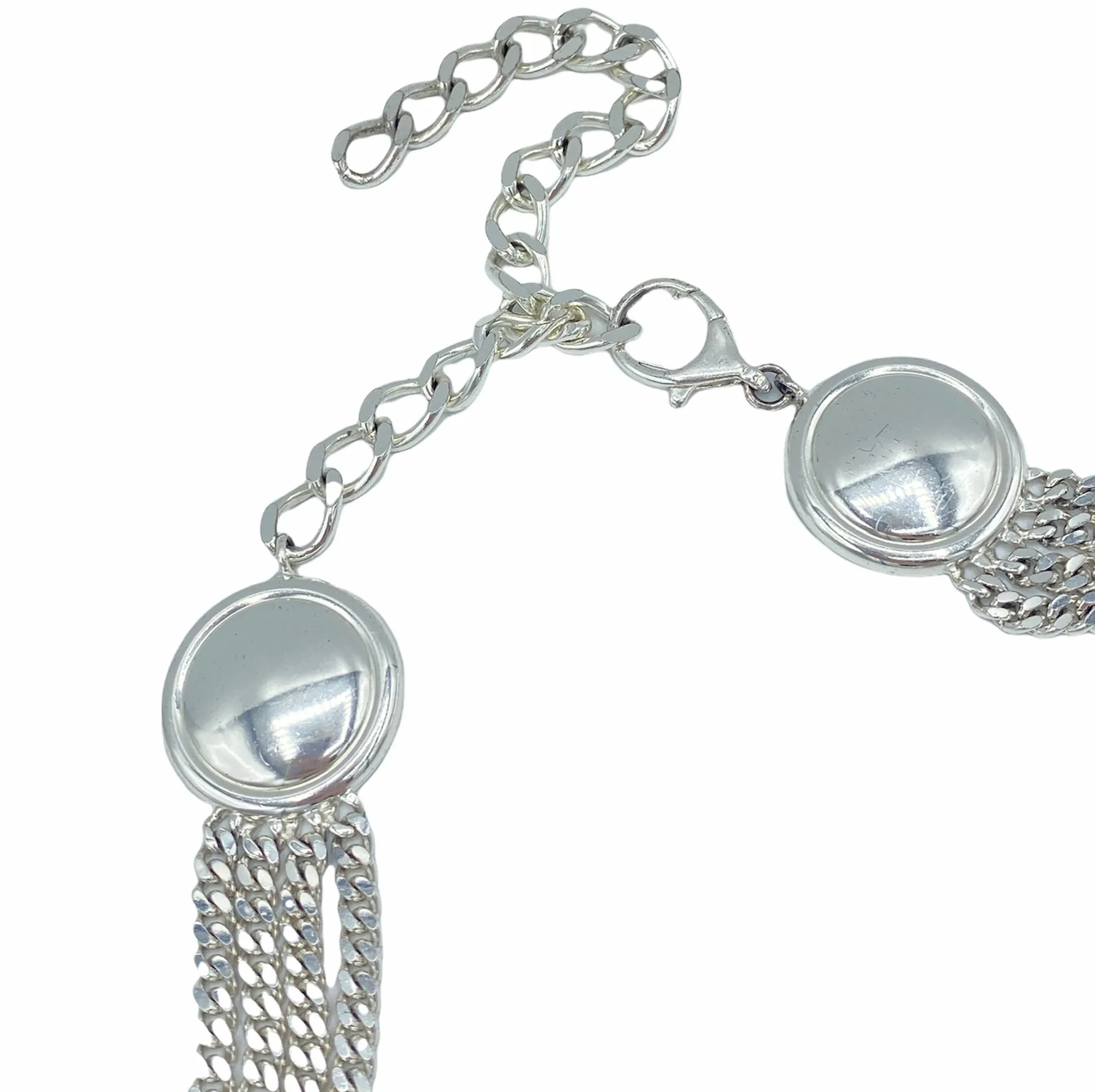 1990s GUCCI Silver Tone Chain Swag Belt