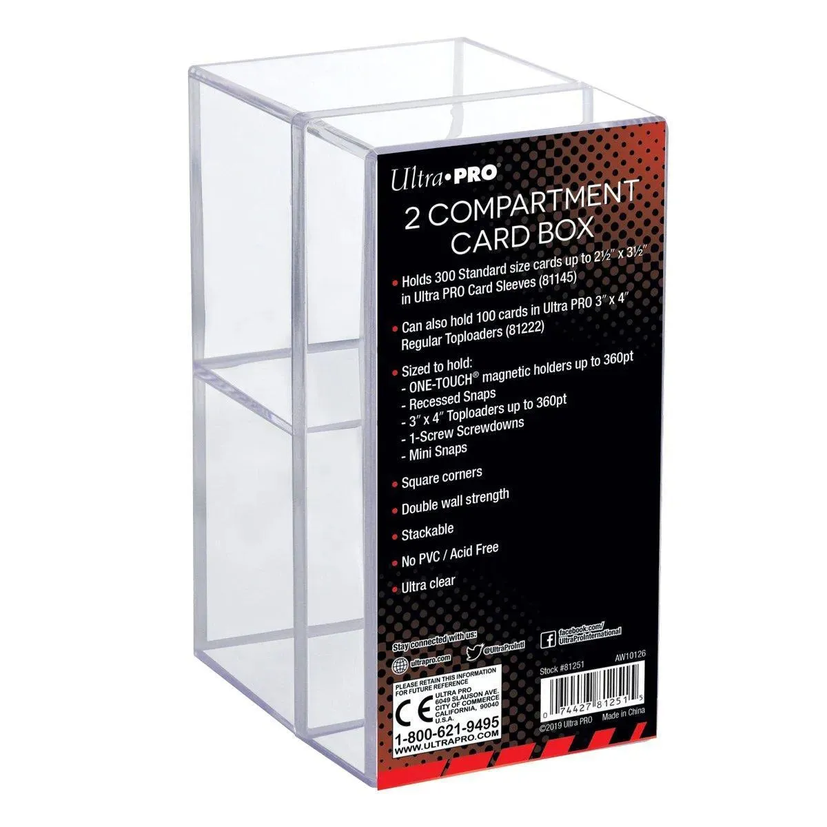 2-Compartment Clear Card Box
