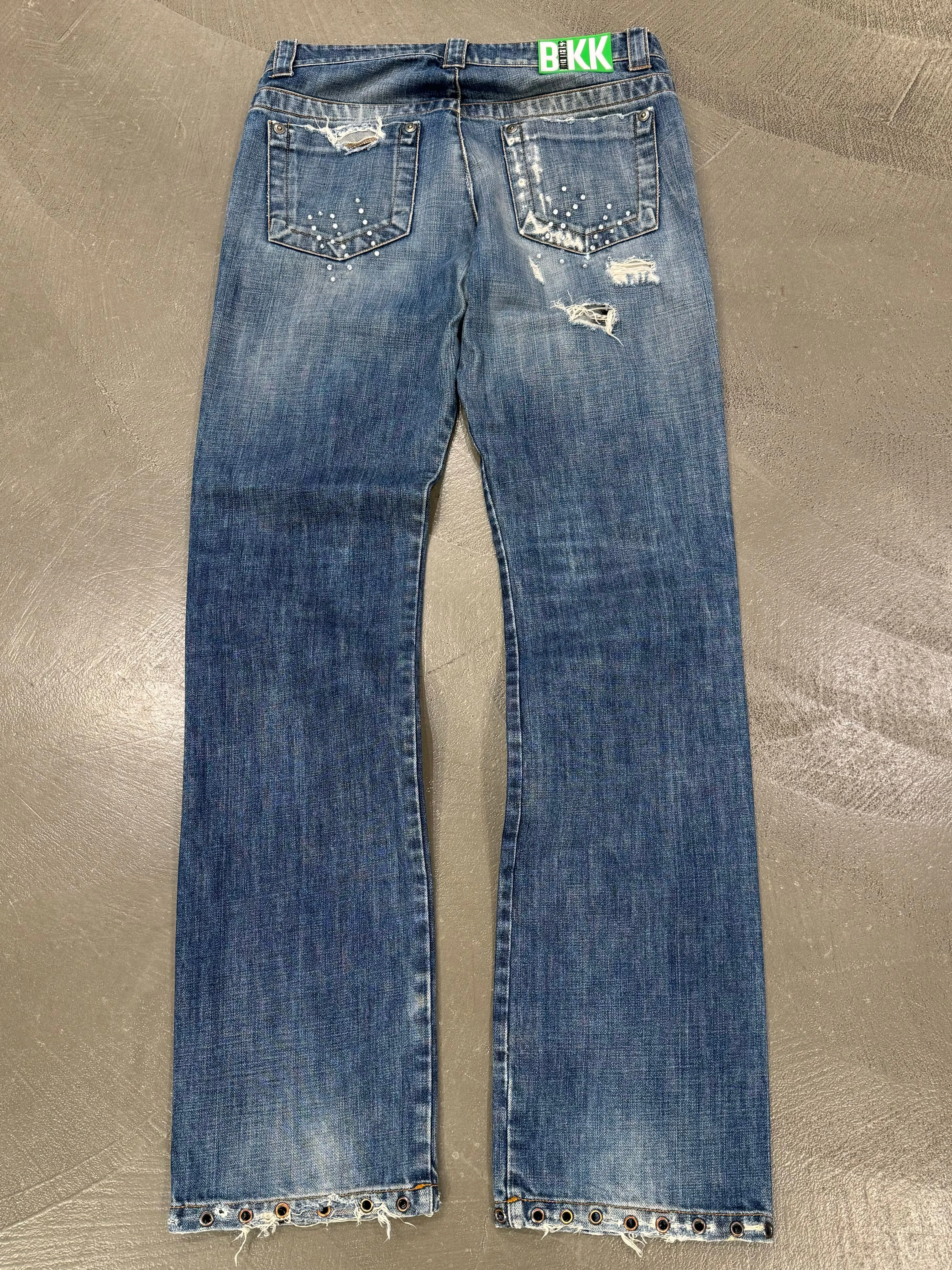 2000s Dirk Bikkembergs holed eyelet studded jeans
