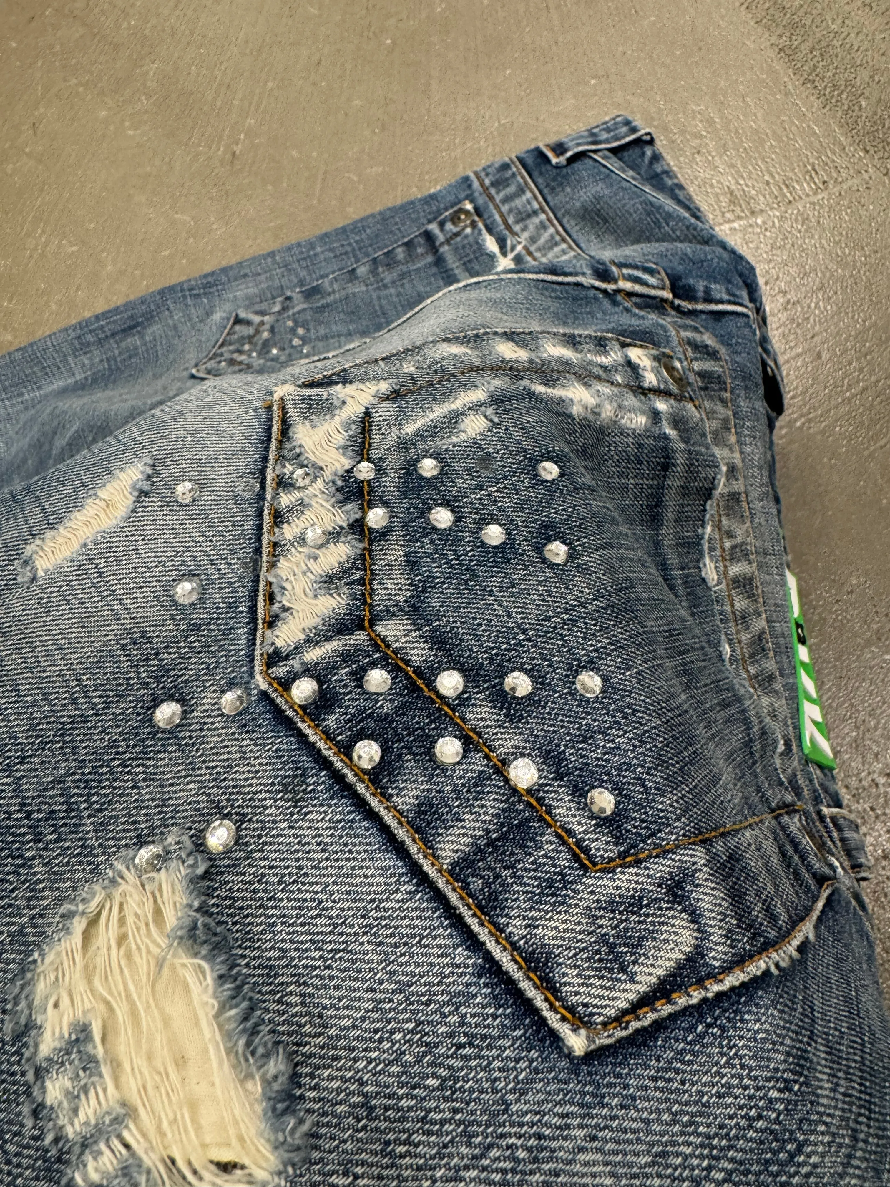 2000s Dirk Bikkembergs holed eyelet studded jeans