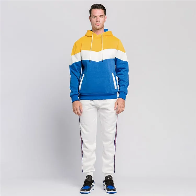 30 Pieces) Color Blocking Long Sleeve Pocket Hoodie