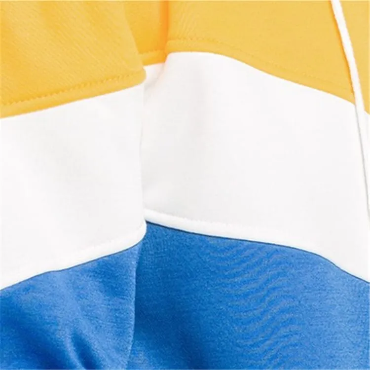 30 Pieces) Color Blocking Long Sleeve Pocket Hoodie