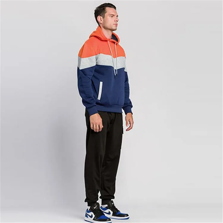 30 Pieces) Color Blocking Long Sleeve Pocket Hoodie