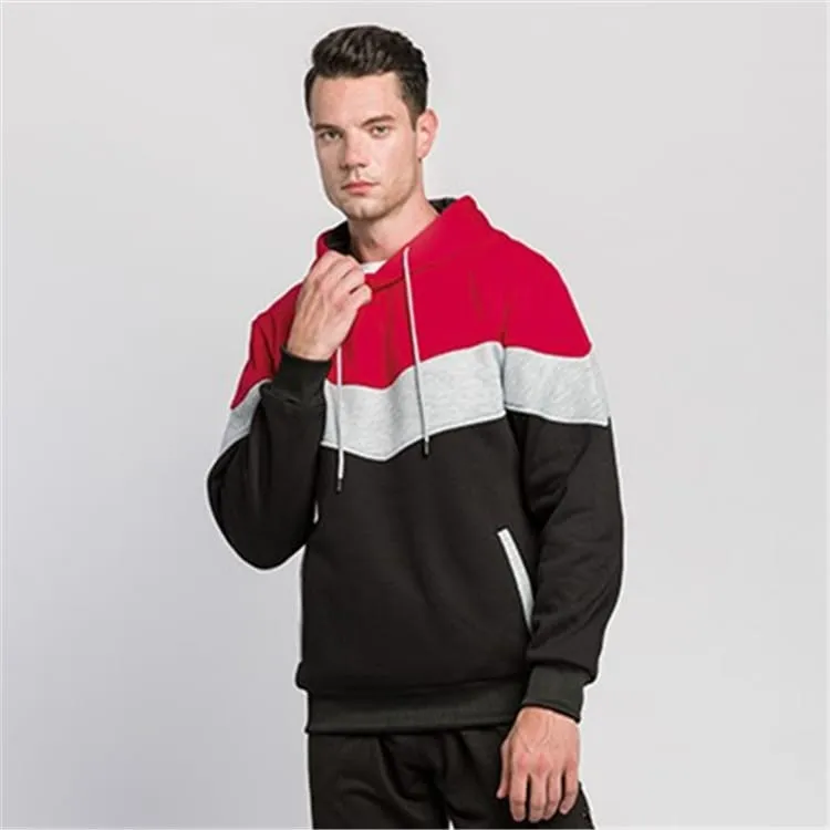 30 Pieces) Color Blocking Long Sleeve Pocket Hoodie