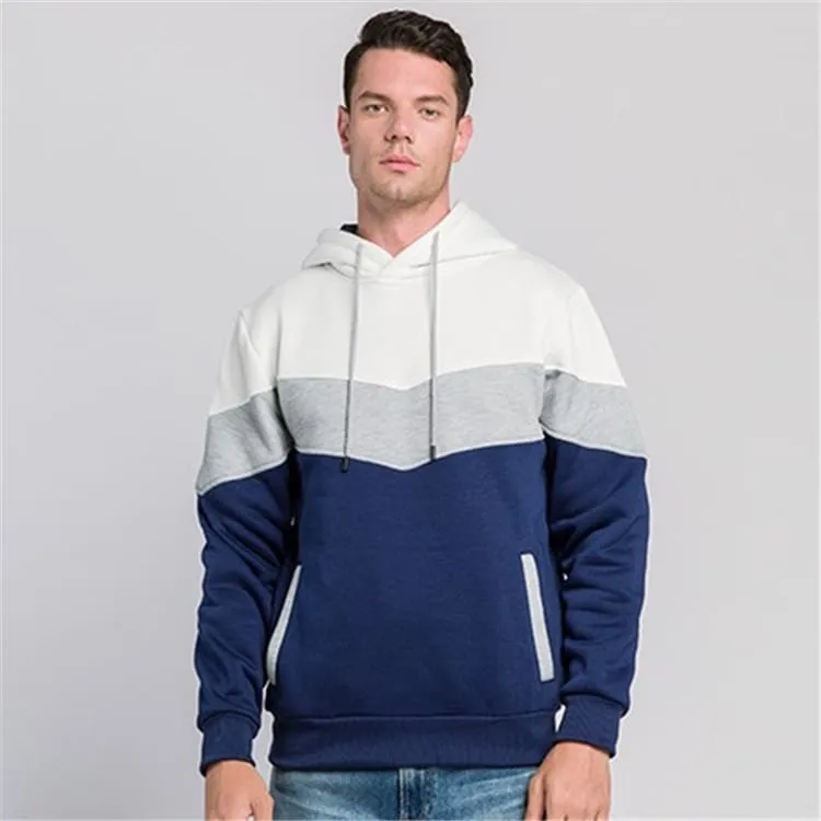 30 Pieces) Color Blocking Long Sleeve Pocket Hoodie