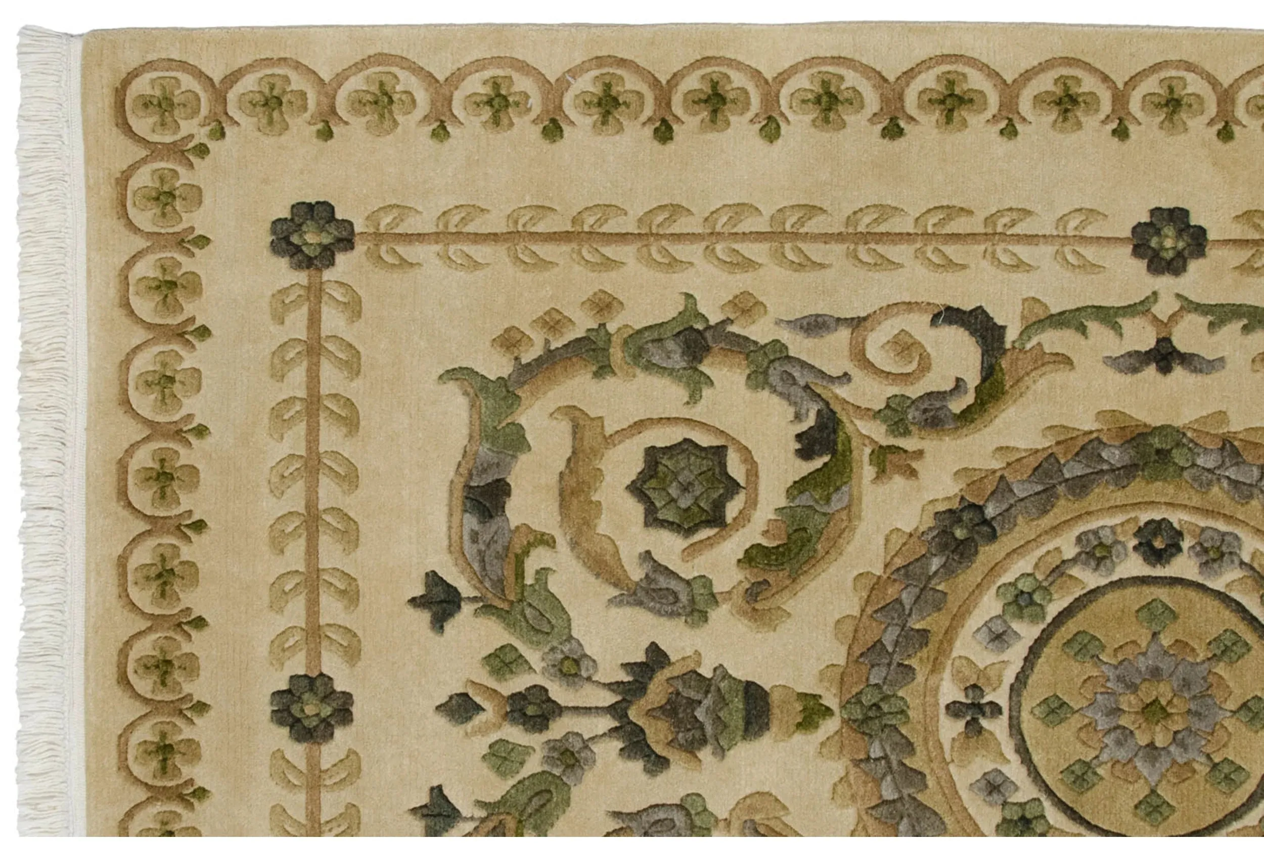 4x6 Vintage Indian Savonnerie Design Rug