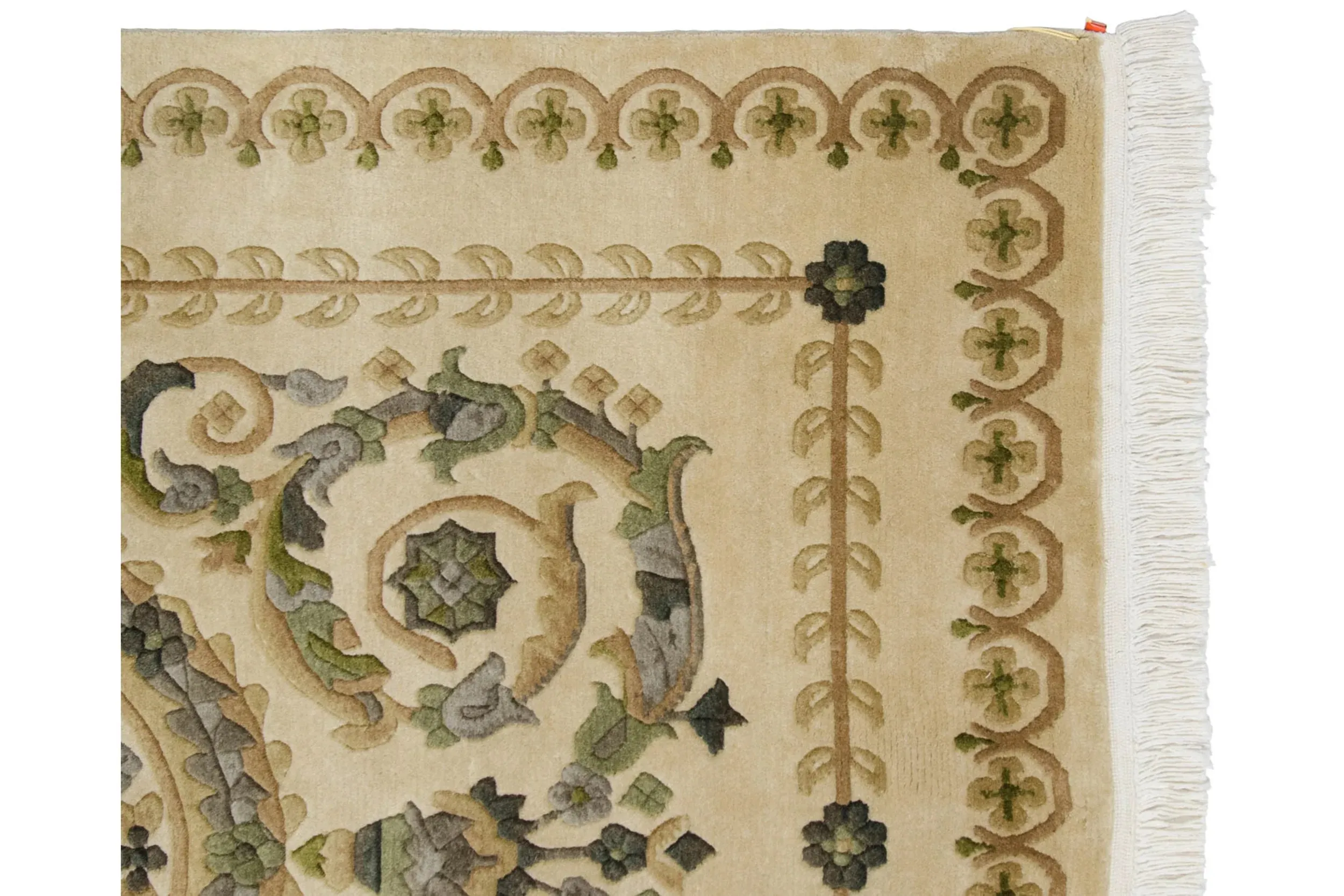 4x6 Vintage Indian Savonnerie Design Rug