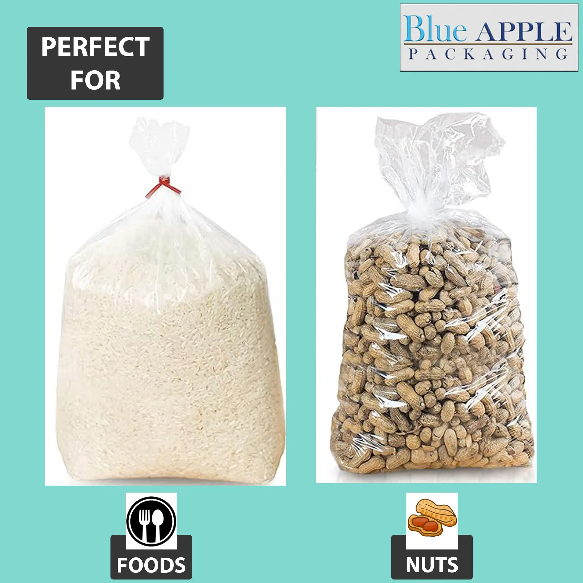 5X5X30 inches Gusseted Poly Bags Clear 1 Mil Low Density LDPE