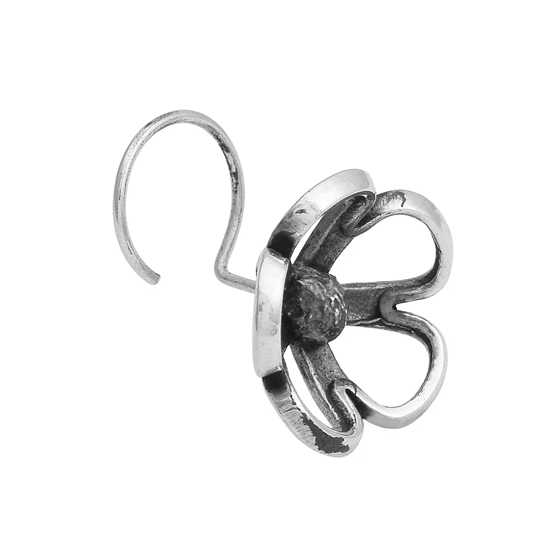 925 Solid Silver Plated Oxidized Handmade Nose Pin Vintage Traditional Nose Pin