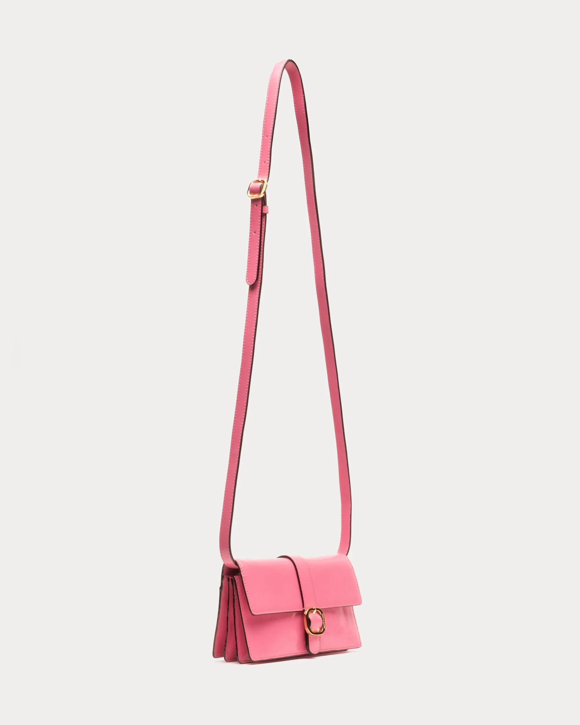 Accordian Wallet - Crinkled Leather Pink