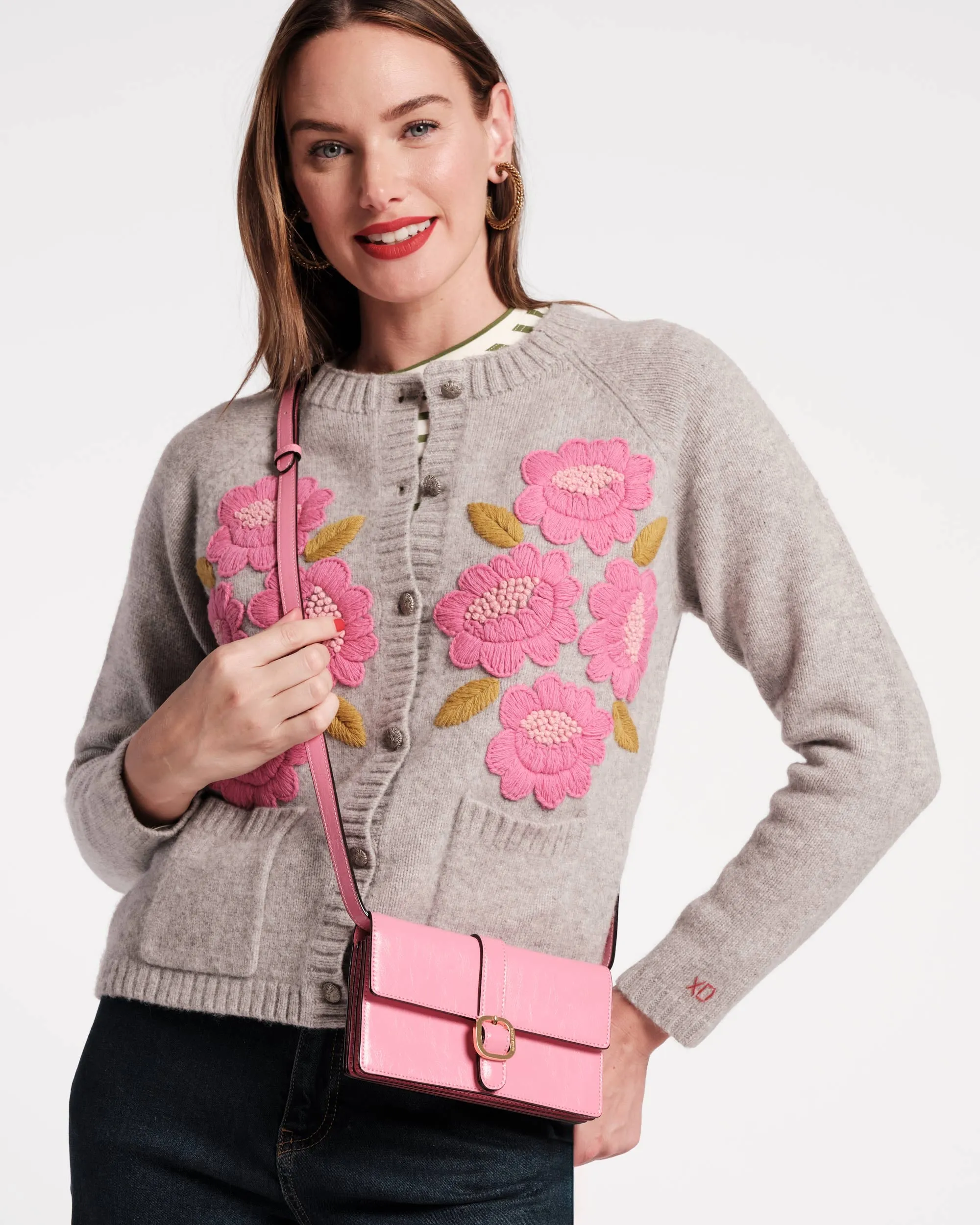 Accordian Wallet - Crinkled Leather Pink
