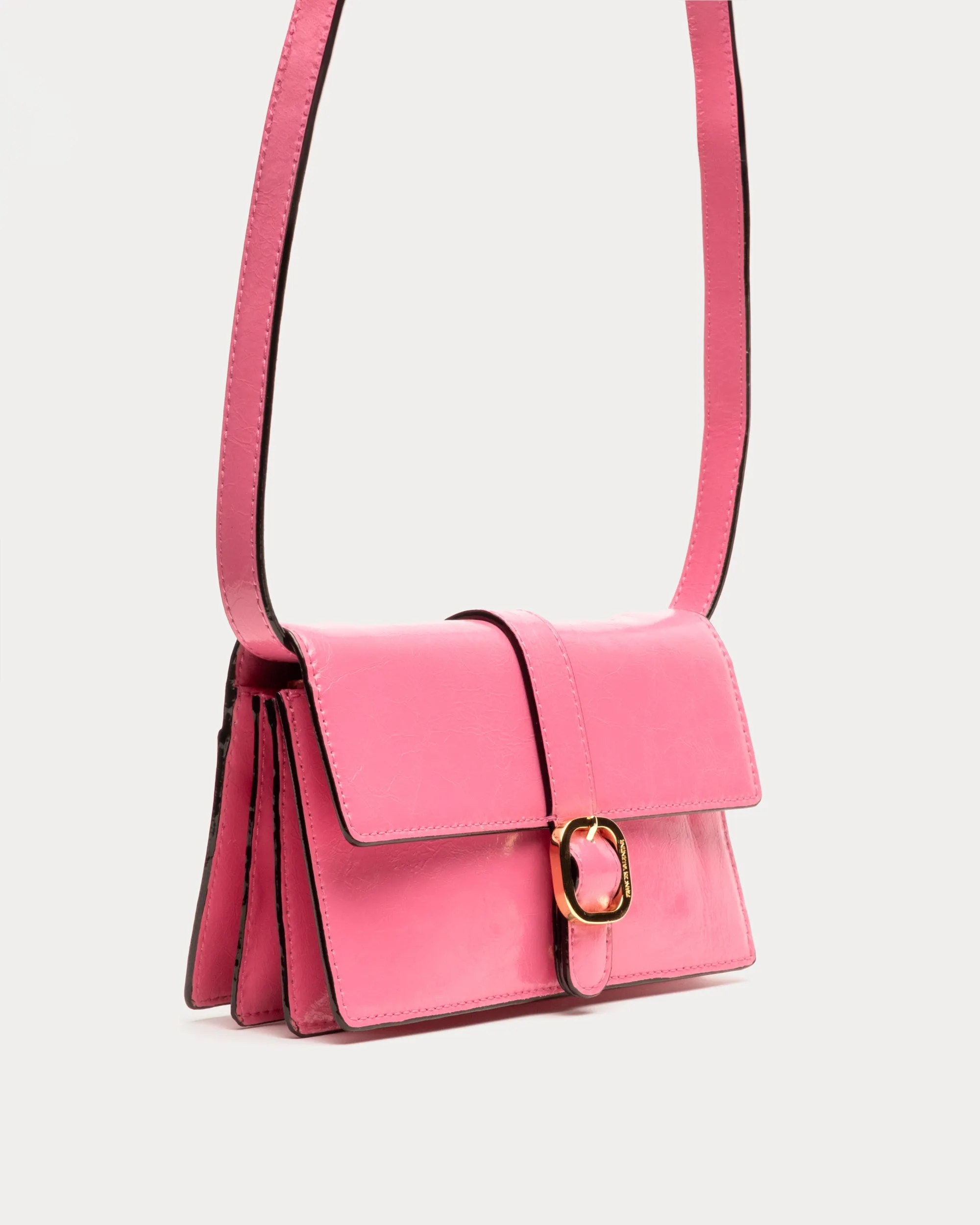 Accordian Wallet - Crinkled Leather Pink