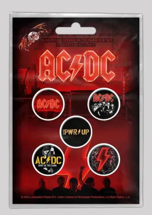 AC/DC Button Badges Pack - PWR-Up
