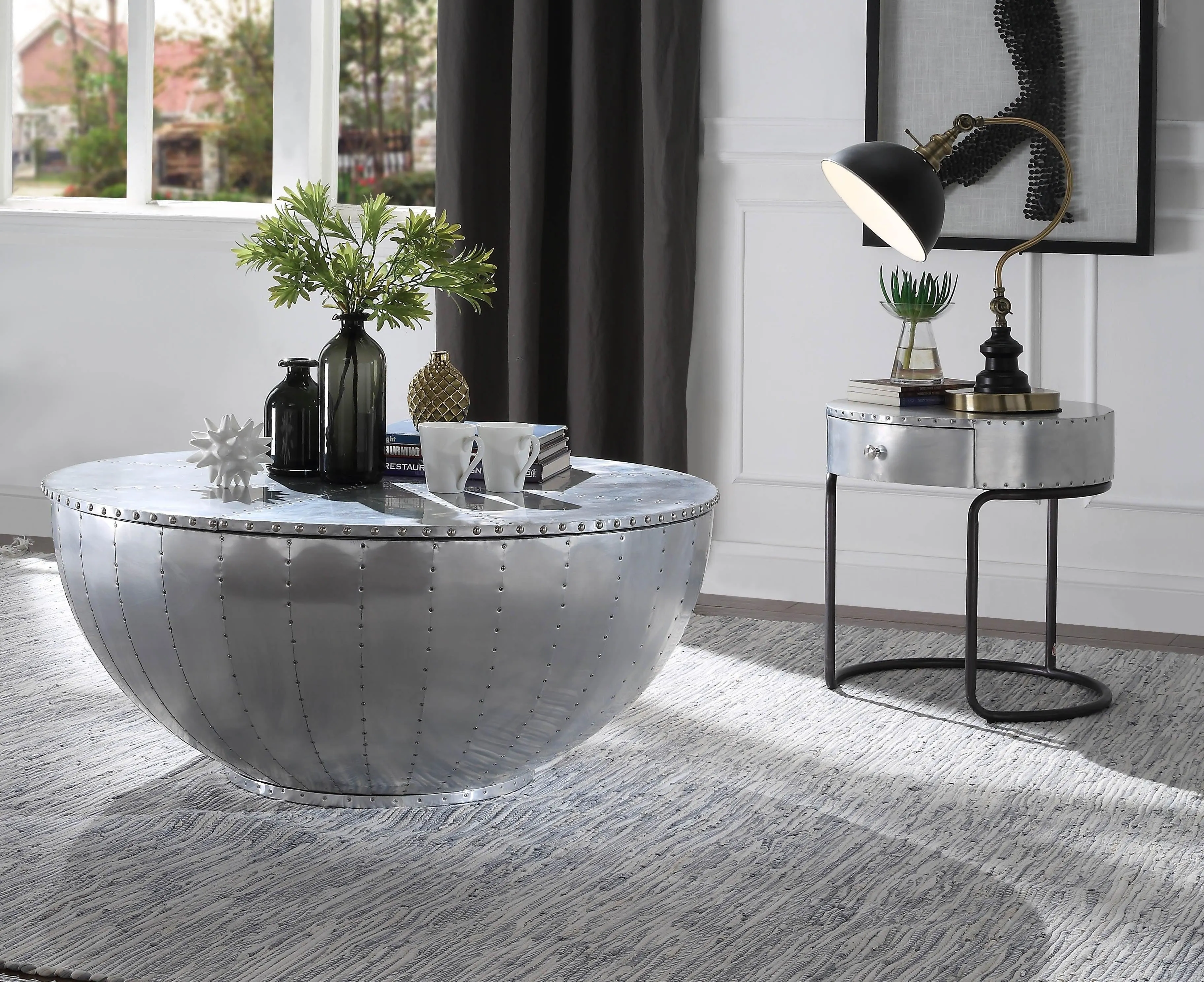 Acme Furniture Brancaster Coffee Table in Aluminum 84880