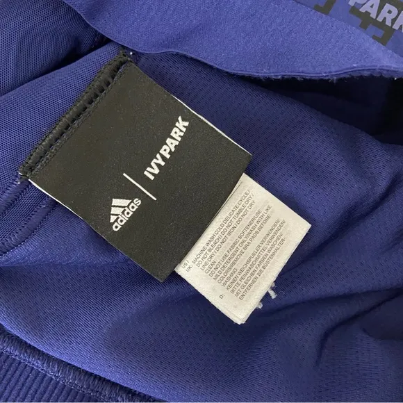 Adidas x Ivy Park Navy Blue Double-Strap Sports Bra Houndstooth Pattern Size 1X
