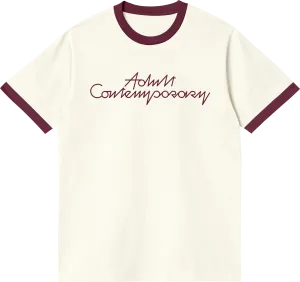 ADULT CONTEMPORARY RINGER TEE (MAROON/WHITE)