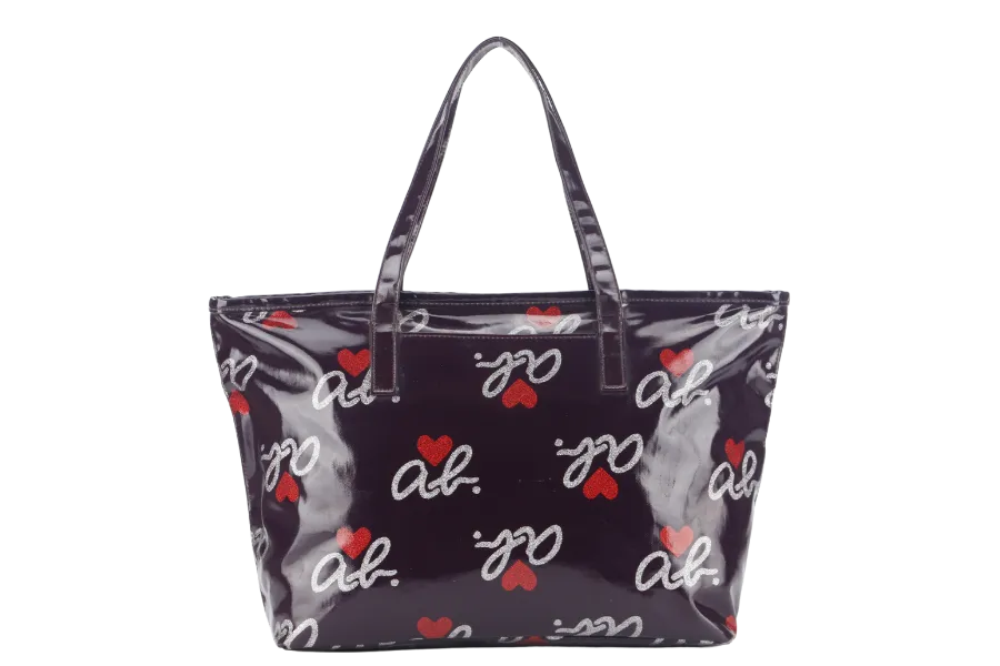 AGNES B LOVE HEART SHAPE TOTE BAG WITH DUST COVER