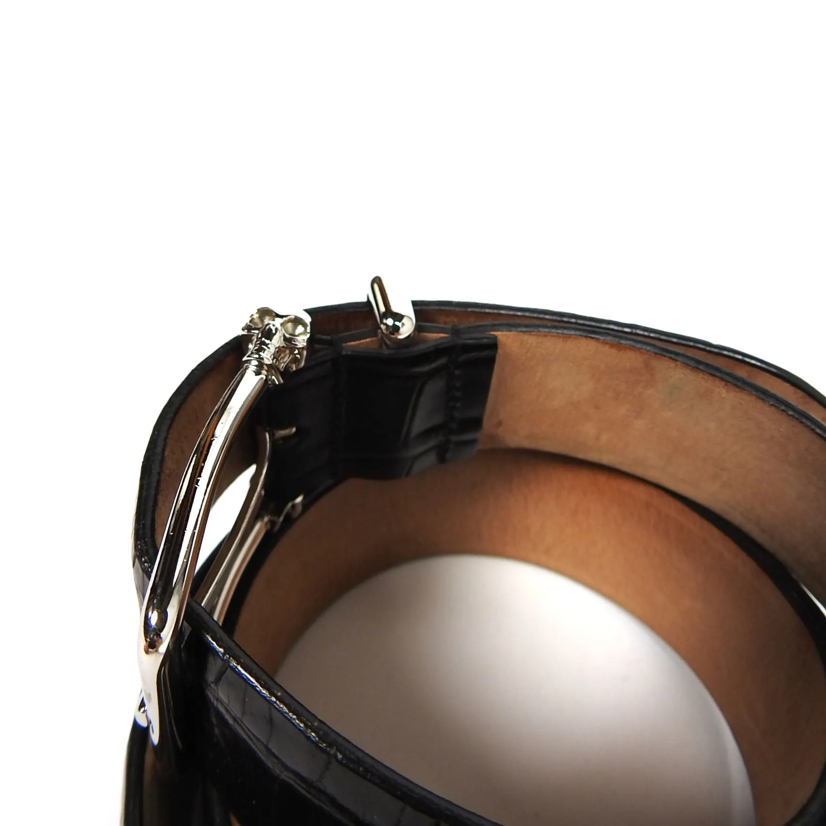 Alexander McQueen Skull Belt Embossed Leather Size