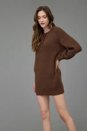 Allison Sweater Mini Dress | Coffee Bean