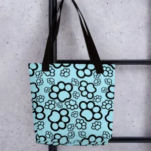 Allover Paws Dog Tote Bag-Blue