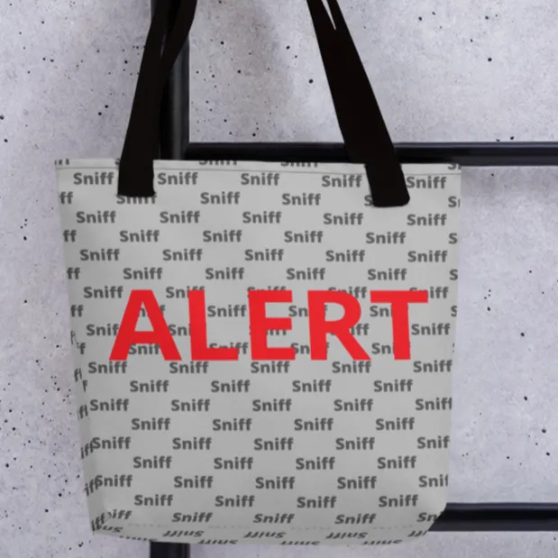 Allover Sniffs & ALERT Nose Work/ Scent Work Tote Bag-Grey