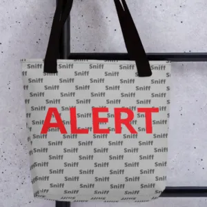 Allover Sniffs & ALERT Nose Work/ Scent Work Tote Bag-Grey