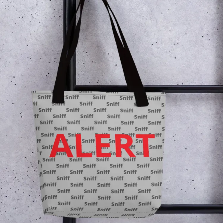 Allover Sniffs & ALERT Nose Work/ Scent Work Tote Bag-Grey