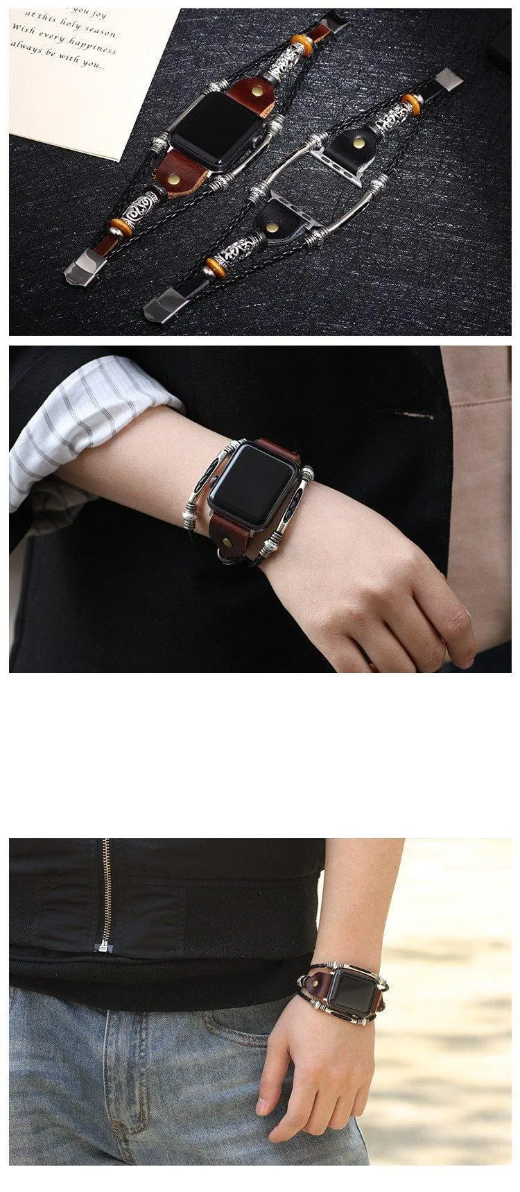 AMETS PU Leather Watch Band for Apple Watch (Various Colours)