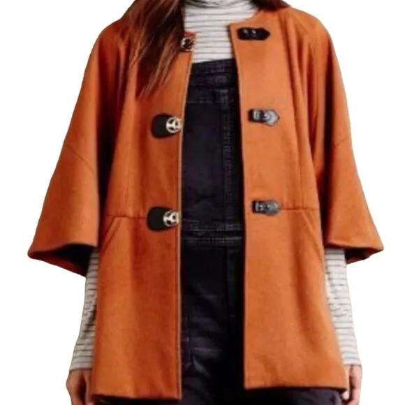Anthropologie Oak Moon Toggle Coat