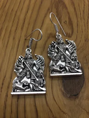 Antique Oxidised German Silver plated Earring