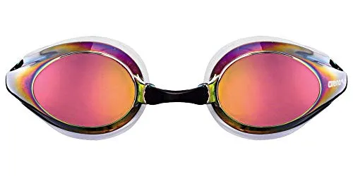 Arena 92370 Tracks Swimming Goggles (White/Red Revo/Black)