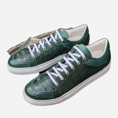 Ascot Sneakers - Green Crocodile