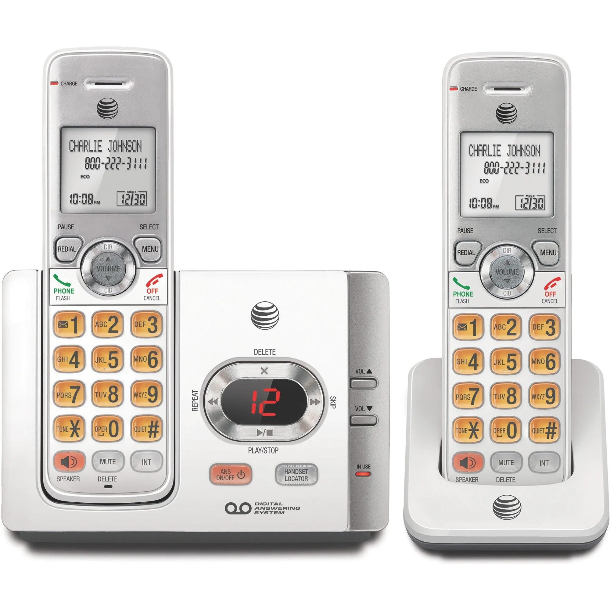 AT&T EL52215 DECT 6.0 Cordless Phone - Silver, Black