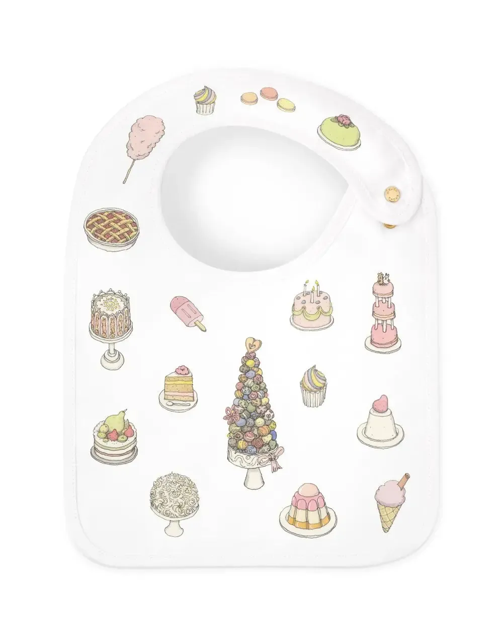 Atelier Choux Paris Organic Cotton Carrés & Bib Gift Set, Sweetie Gâteau