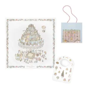 Atelier Choux Paris Organic Cotton Carrés & Bib Gift Set, Sweetie Gâteau