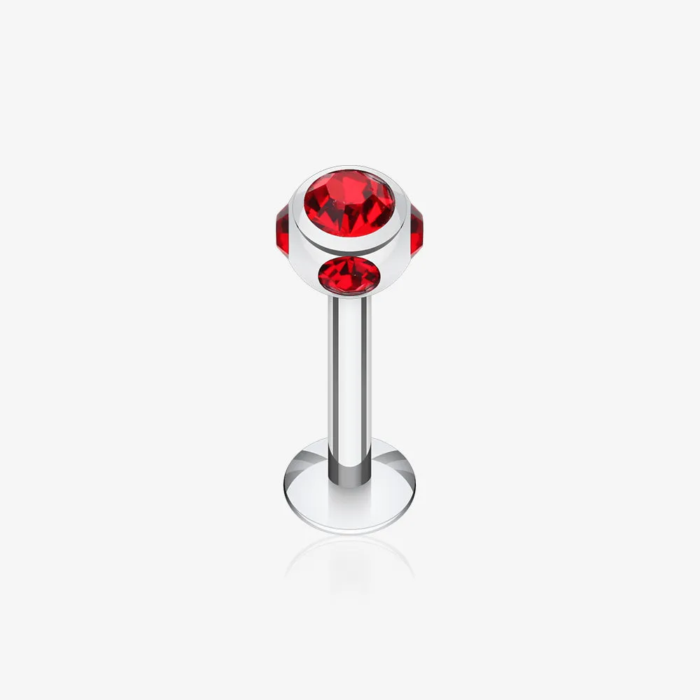 Aurora Gem Ball Steel Labret