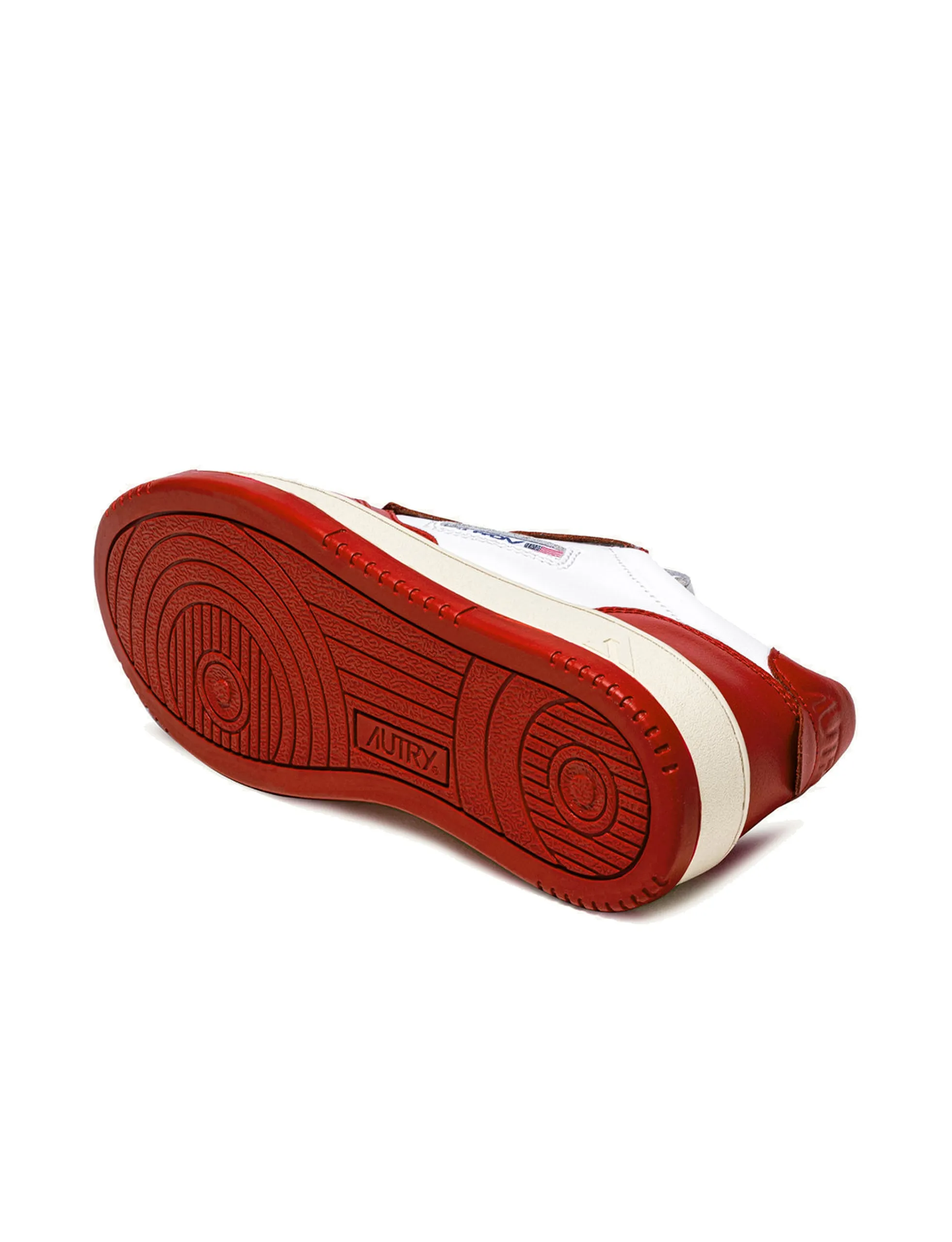 AUTRY SNEAKERS MAN MEDALIST MID SNEAKERS IN LEATHER COLOR WHITE RED