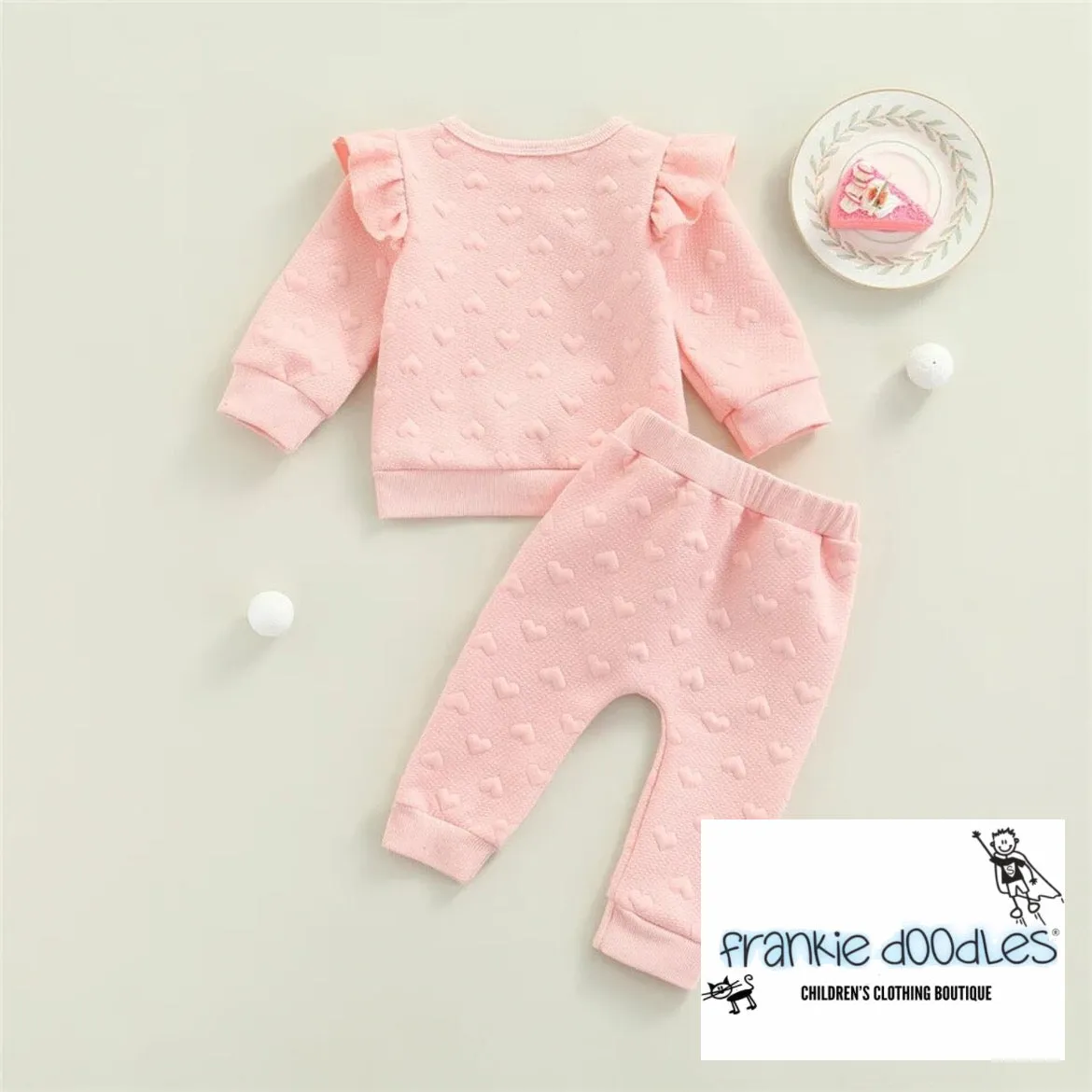 Baby Girls Hearts & Bow Knot Set