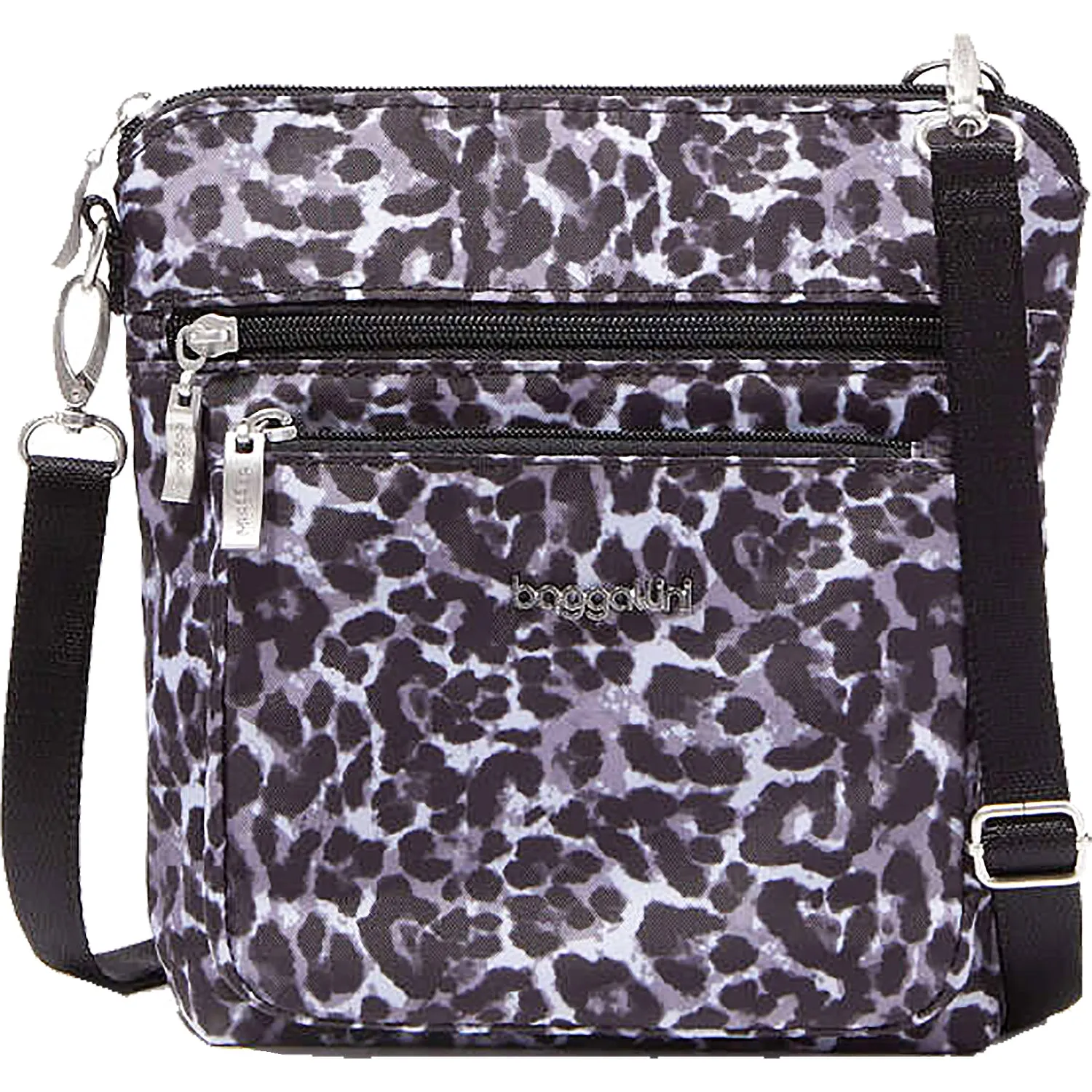 Baggallini Modern Pocket Crossbody Grey Wild Cheetah Nylon