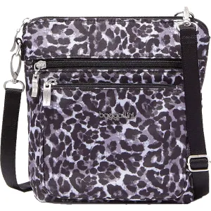 Baggallini Modern Pocket Crossbody Grey Wild Cheetah Nylon