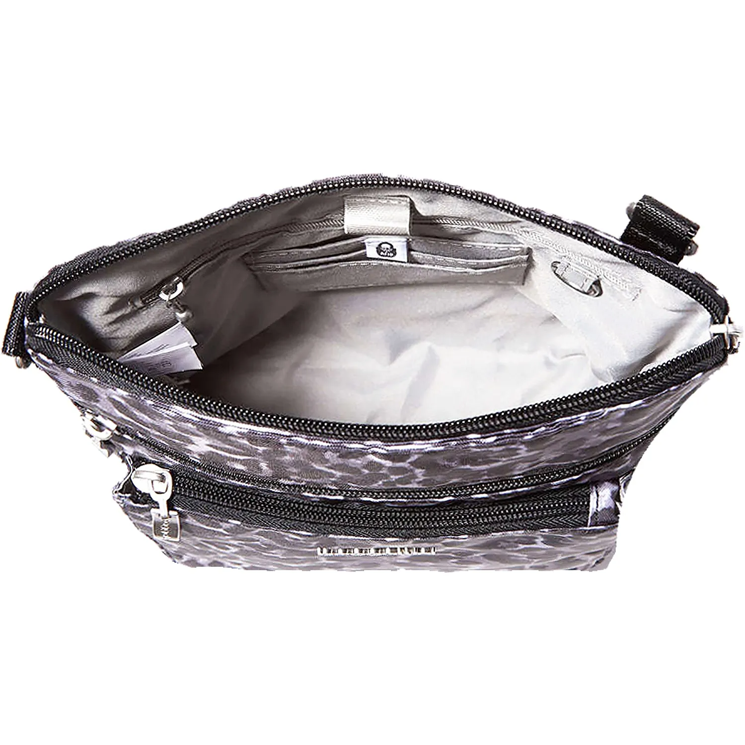 Baggallini Modern Pocket Crossbody Grey Wild Cheetah Nylon